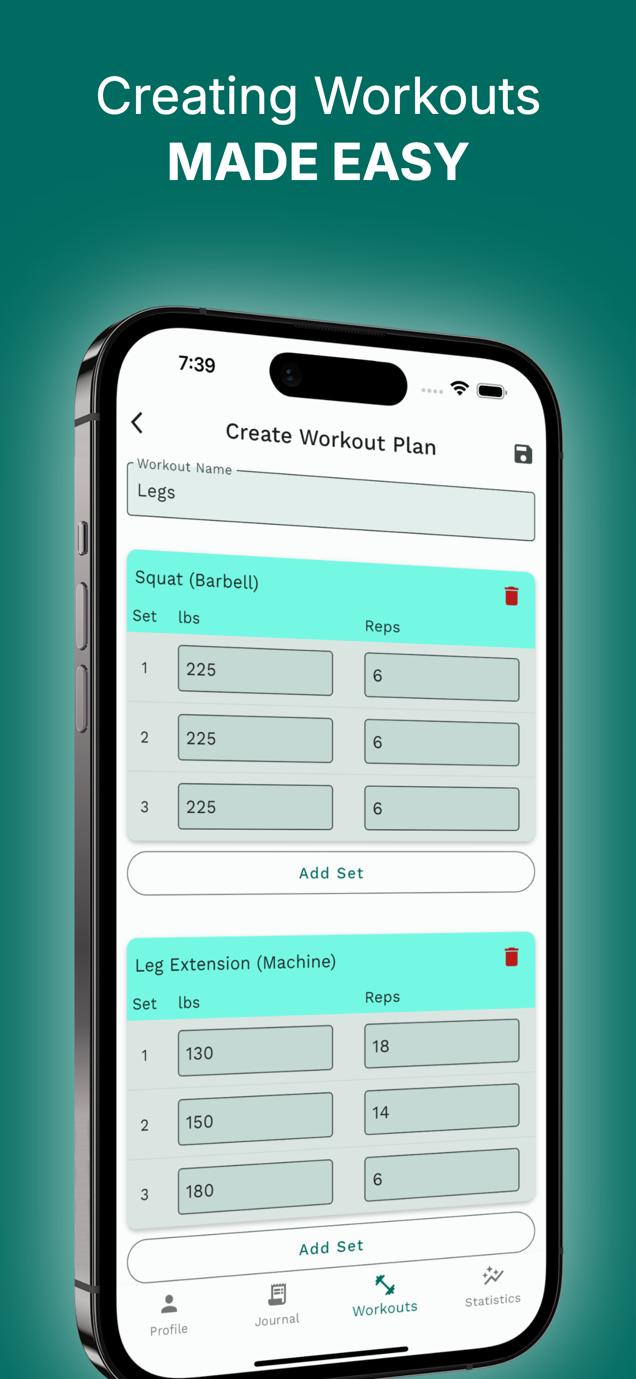 Create custom workout plans