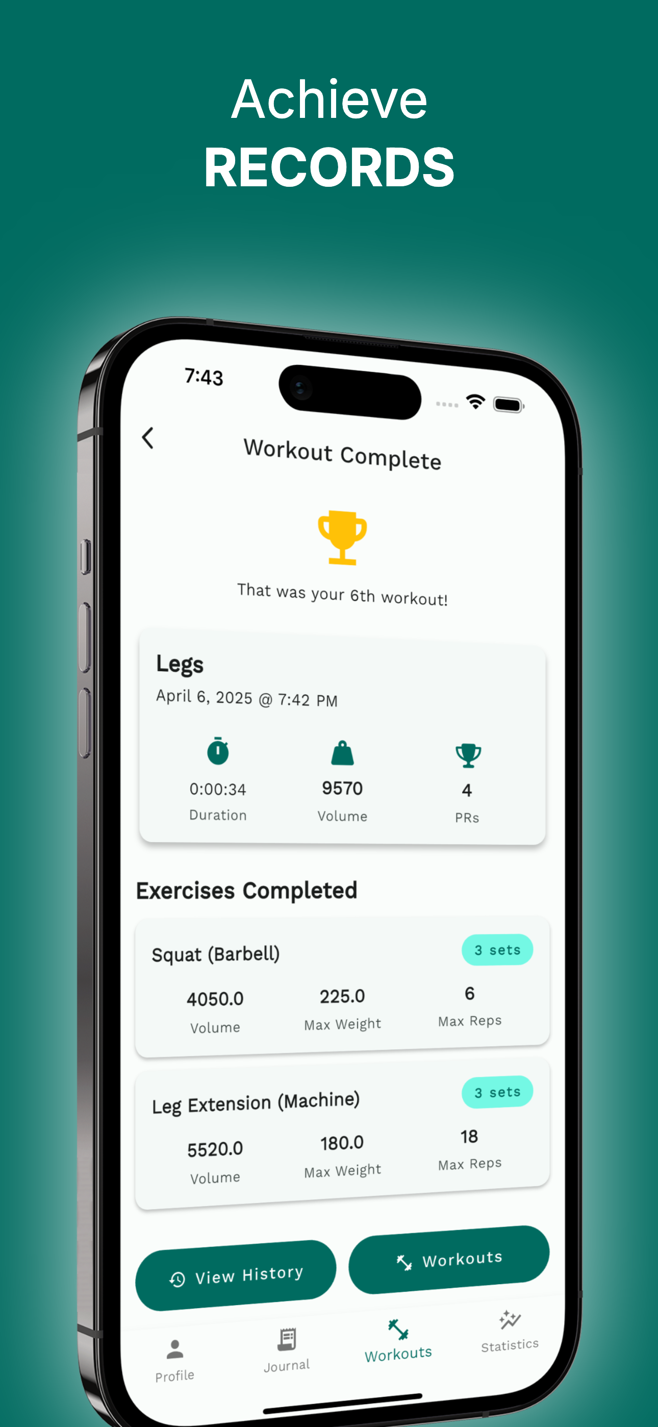 Log your workouts easily